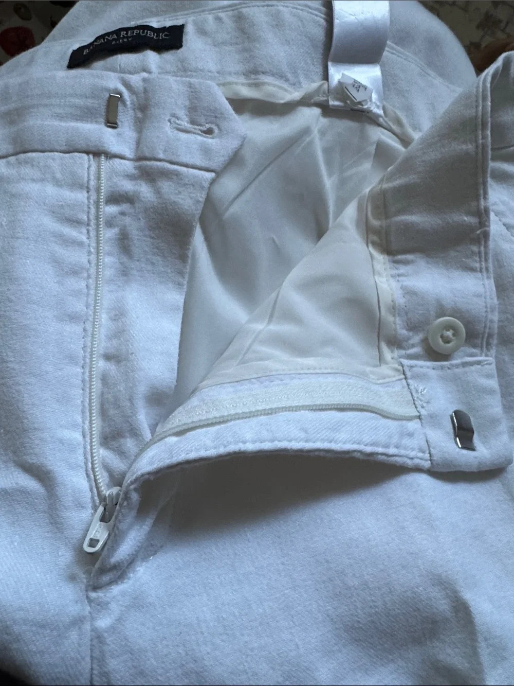 Banana Republic Avery linen cotton blend white pants‎ Sz 14